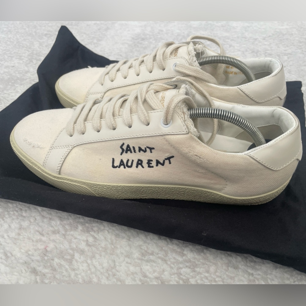 Saint Laurent Men's Off-White Sneakers - Picture 4 of 9